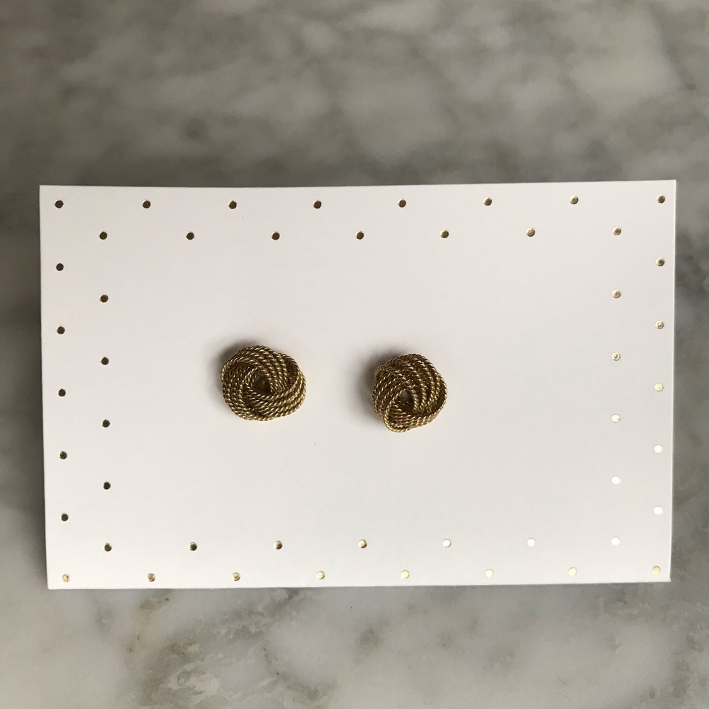 Gold love knot stud earrings